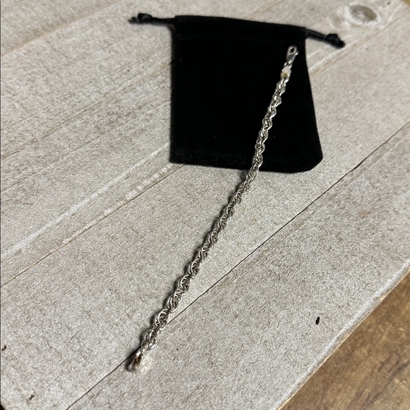 925 sterling silver great shape solid Italian twisted rope stamped SU bracelet - Picture 6 of 6